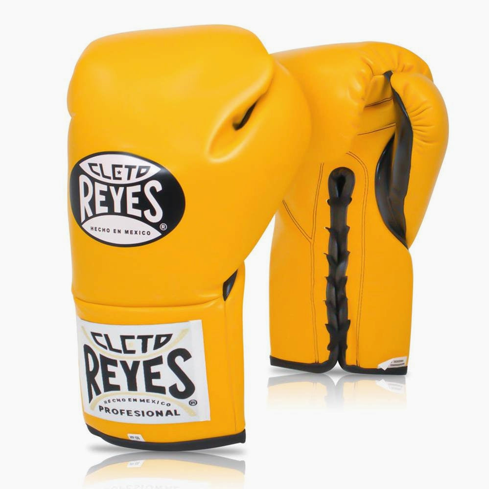 mit - CombatArena.de Boxhandschuhe Reyes Professional Arena Gelb – CB2 Cleto Combat Schnürsenkeln