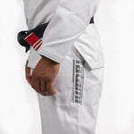 BJJ Gi Tatami Fightwear Estilo Black Label bianco-grigio