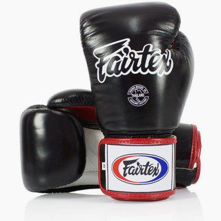 Guantoni Muay Thai Fairtex BGV1 Nero-bianco-rosso