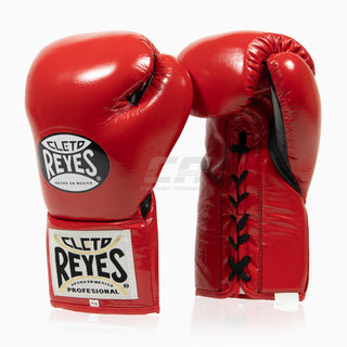 Boxhandschuhe Cleto Reyes Professionelle CB2 Rot-Schwarz mit Schnürsenkeln 