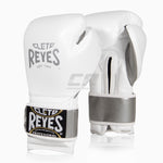 Boxhandschuhe Cleto Reyes Sparring CE6 Silber-Weiß Sonderausgabe