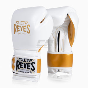 Boxhandschuhe Cleto Reyes Sparring CE6 Weiß-Gold Sonderausgabe