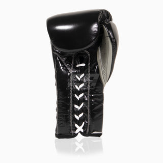 Boxhandschuhe Cleto Reyes Traditional Training CE4 Schwarz-silber mit Schnürsenkeln