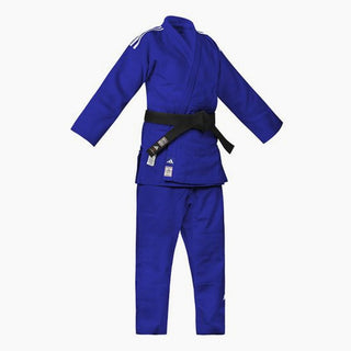 Blauer Judogi Adidas J730 Meister III IJF Schlankheitskleid