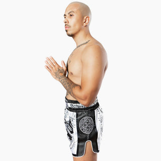 Pantaloncini kick-thai 8 Weapons Carbon Sak Yant Tigers-Combat Arena