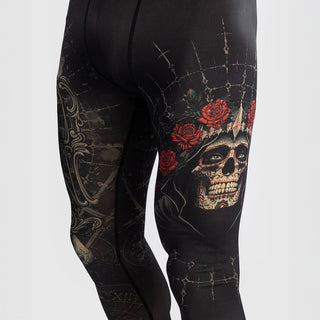 Pantaloni a compressione Venum Santa Muerte 5.0 Nero-Oro-Combat Arena