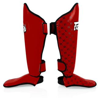 Schienbeinschoner Fairtex Competition SP5 mit Fußschützern Rot