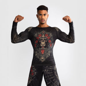 Rashguard Venum Santa Muerte 5.0 maniche lunghe Nero-Oro-Combat Arena