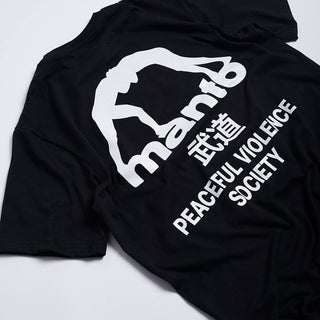 T-shirt Manto SOCIETY Nero-bianco-Combat Arena